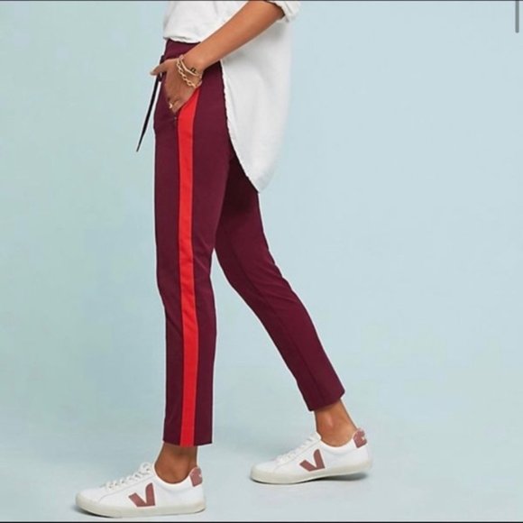 Anthropologie The Essential Slim Side Stripe Trousers EUC Size 0 - Picture 3 of 12